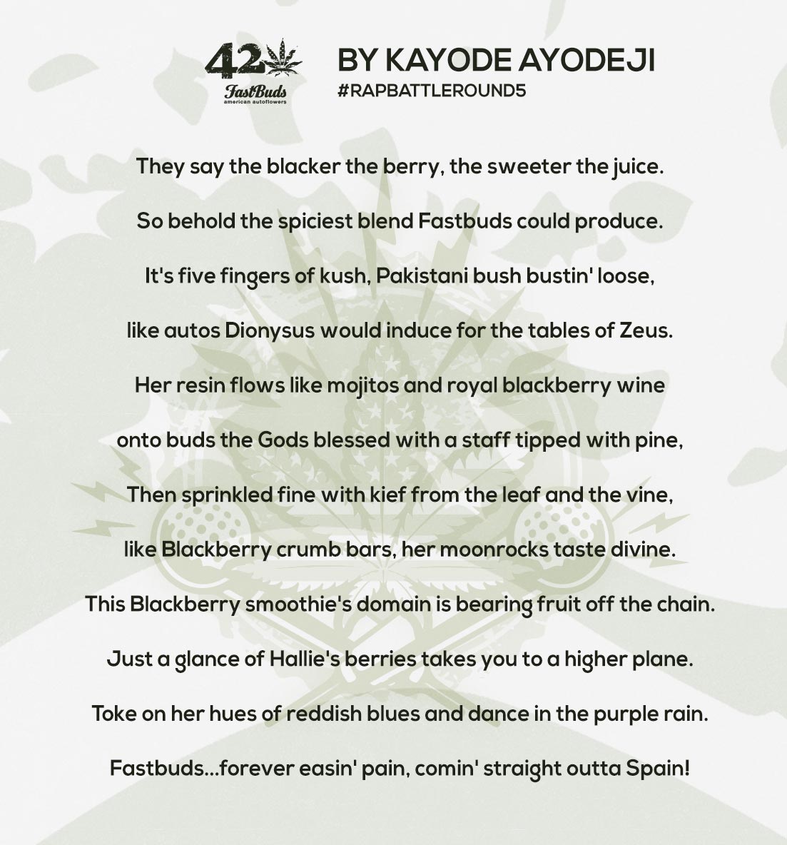 Fast Buds' Rap Battle Blackberry Round 5 Winner