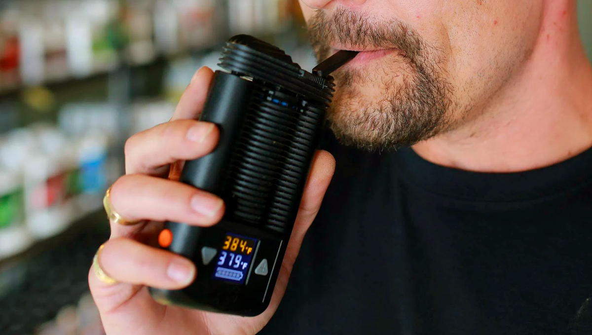 Inhale from your dry herb vaporizer and enjoy!