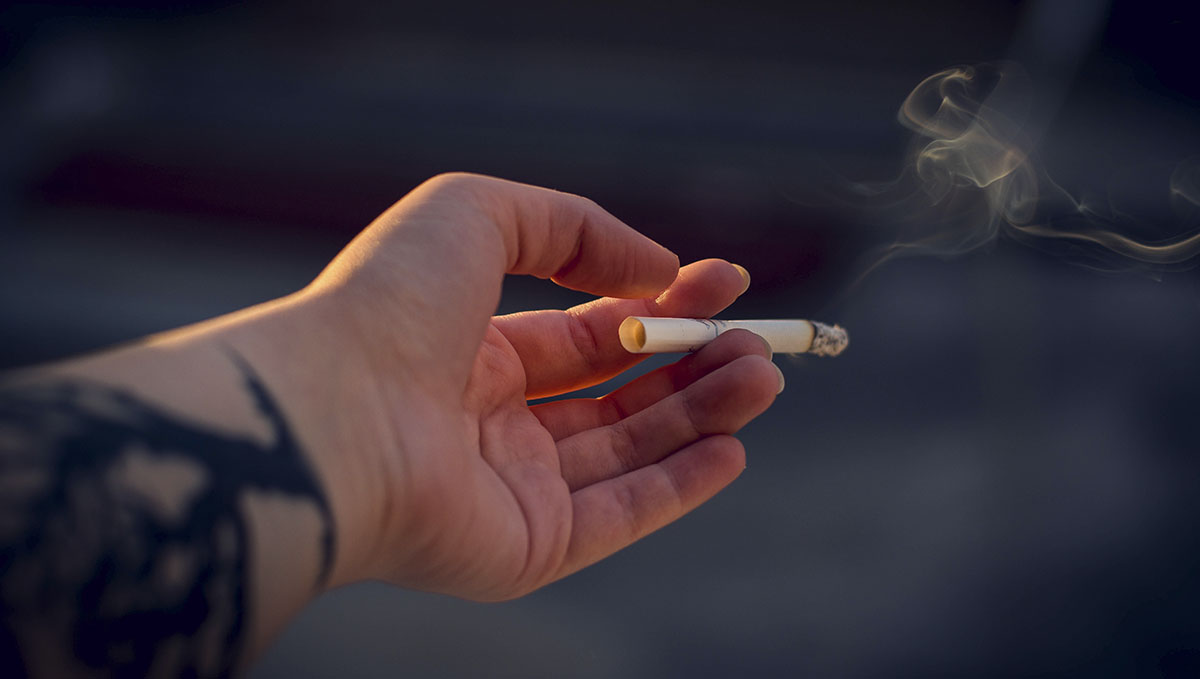 Spliff Definition – What Is a Spliff? A tattooed hand holding a cigarette Spliff Definition – What Is a Spliff? A tattooed hand holding a cigarette