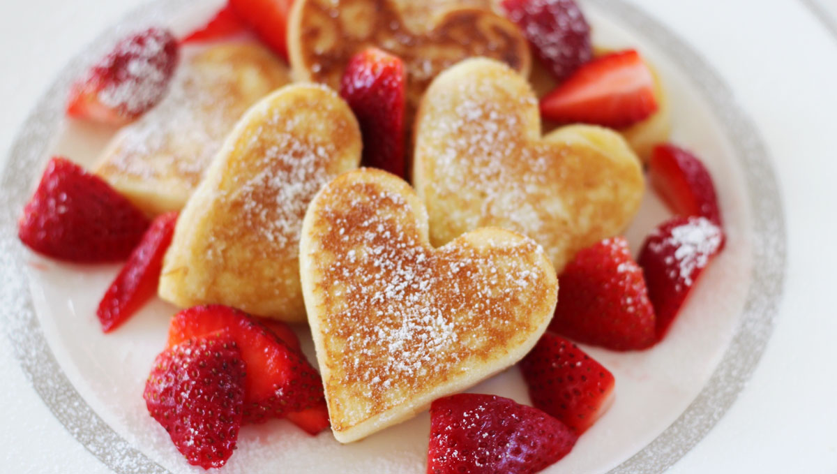 Make some heart-shaped pancakes to cover the after sex and wake'n'bake munchies. Make some heart-shaped pancakes to cover the after sex and wake'n'bake munchies.