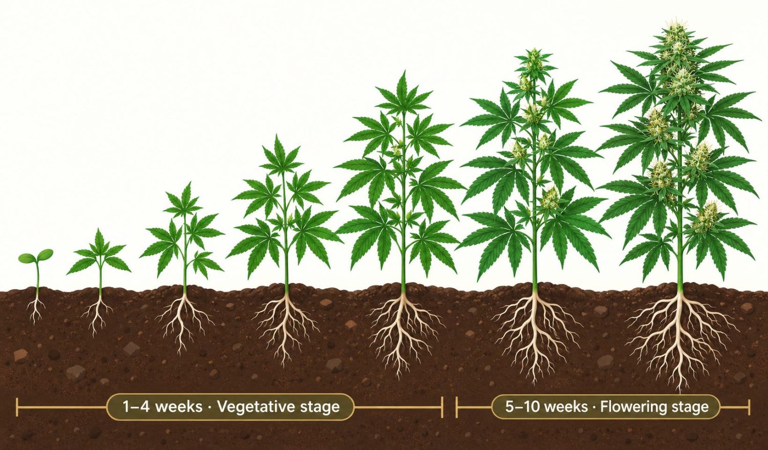 Ako zistiť, kedy autoflower kvitne: vegetatívna fáza Ako zistiť, kedy autoflower kvitne: vegetatívna fáza