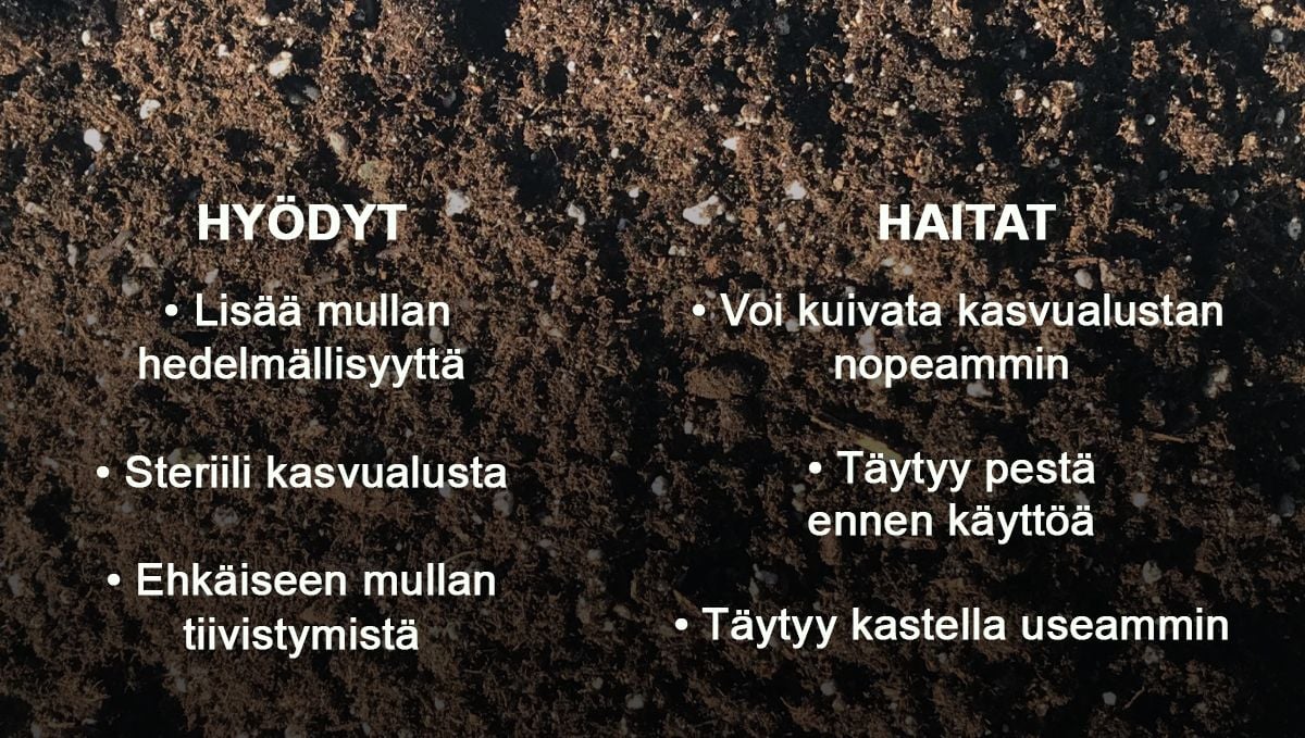Hyödyt ja haitat vermikuliitin lisäämisestä multaan Hyödyt ja haitat perliitin lisäämisestä multaan
