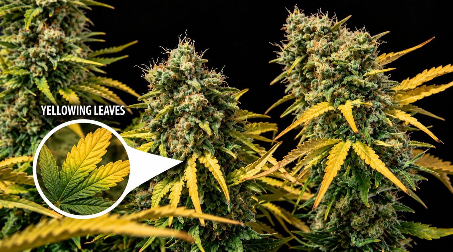 Høst Din Autoflowering Cannabis: gule blade Høst Din Autoflowering Cannabis: gule blade