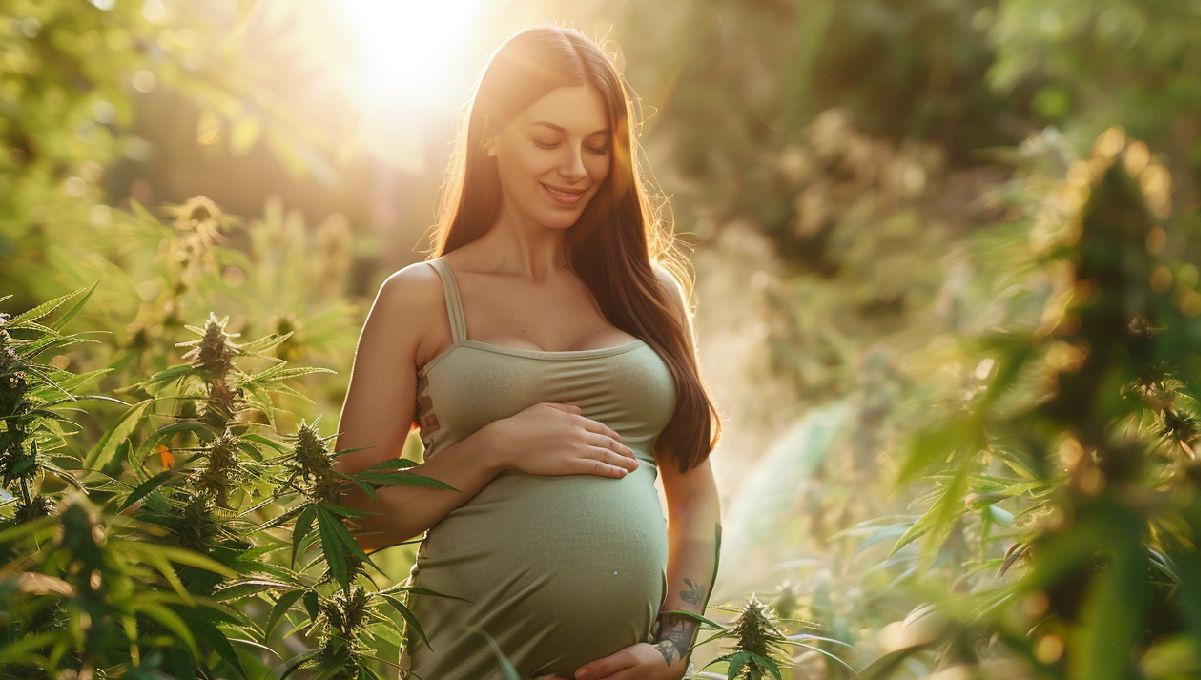 Women and Weed: A Comprehensive Guide to Cannabis and Women's Health: A pregnant woman in a cannabis garden
