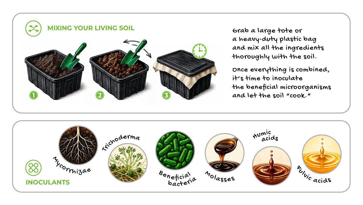 Mixing your living soil