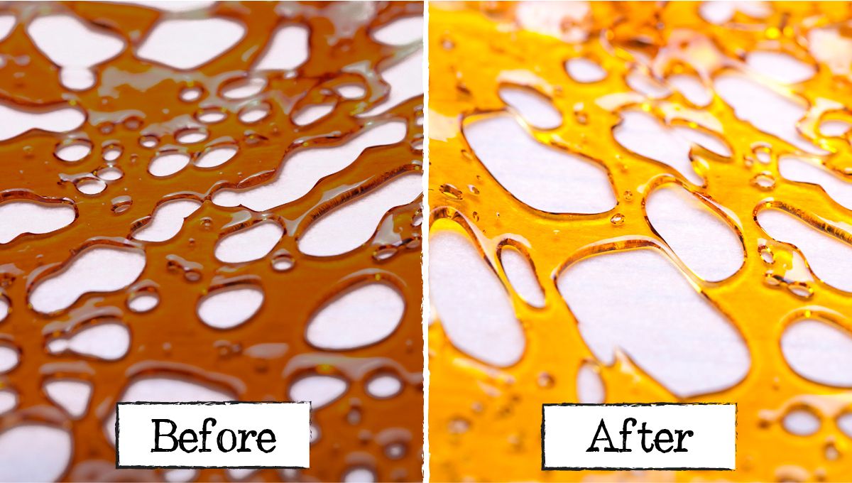 Color remediation column: before and after comparison Color remediation column: before and after comparison