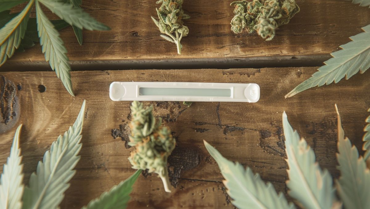 Women and Weed: A Comprehensive Guide to Cannabis and Women's Health: Marijuana leaves, buds, and a pregnancy test